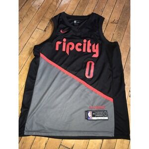 Portland Trail Blazers #0 Dame Lillard Swingman Nike Size 48 Jersey Black Blazer